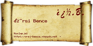 Örsi Bence névjegykártya